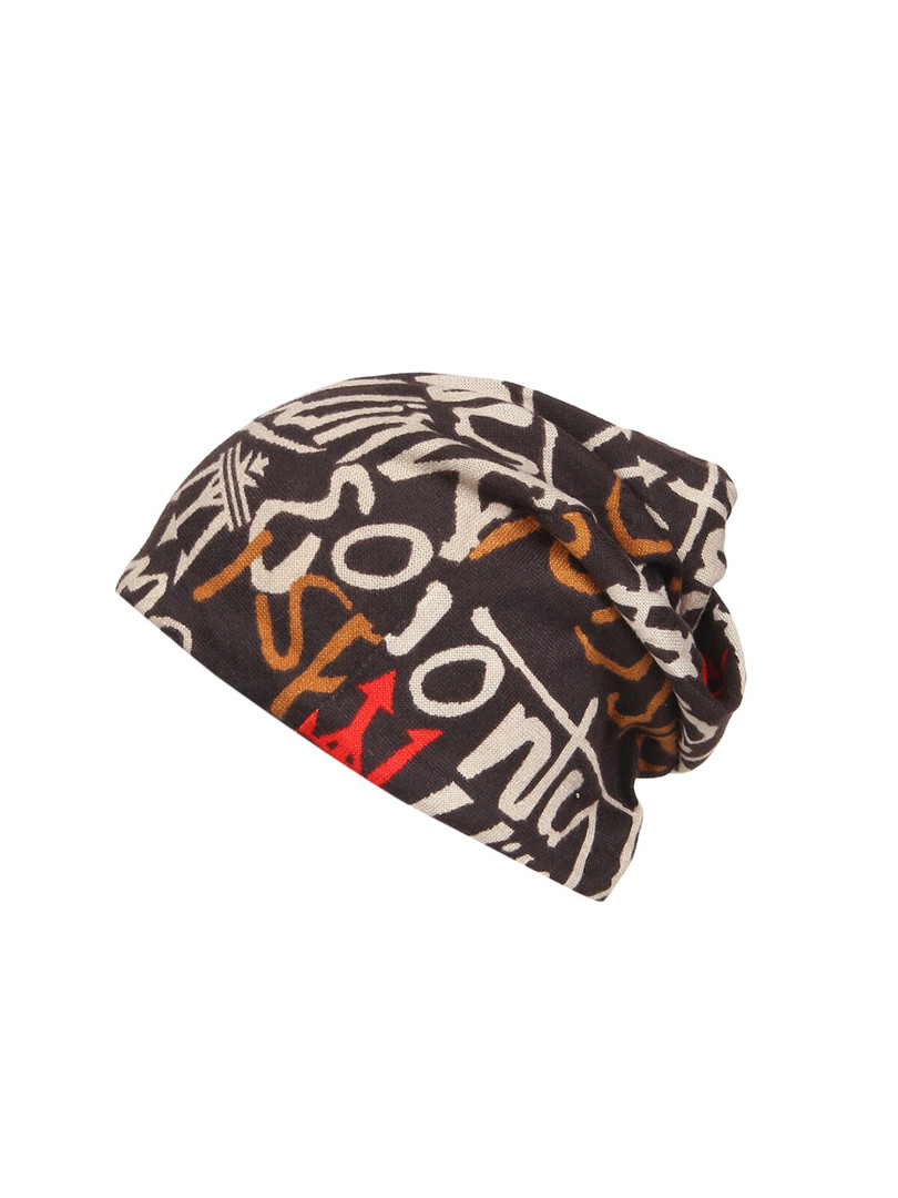 iSWEVEN Printed Slouchy Skull Hat Beanie Cap